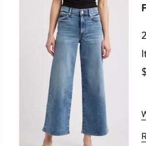 FRAME Le Pixie High Waist Slim Palazzo Jeans (Rowley) (Petite)